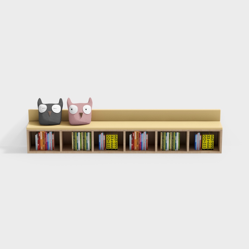 Kindergarten children's reading area card seat bookshelf