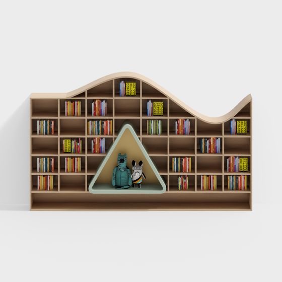 Wavy Bookshelf 3D model
