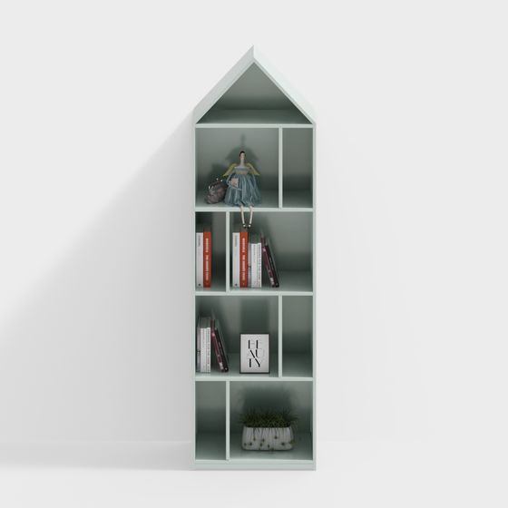 House-Shaped Bookshelf 3D model