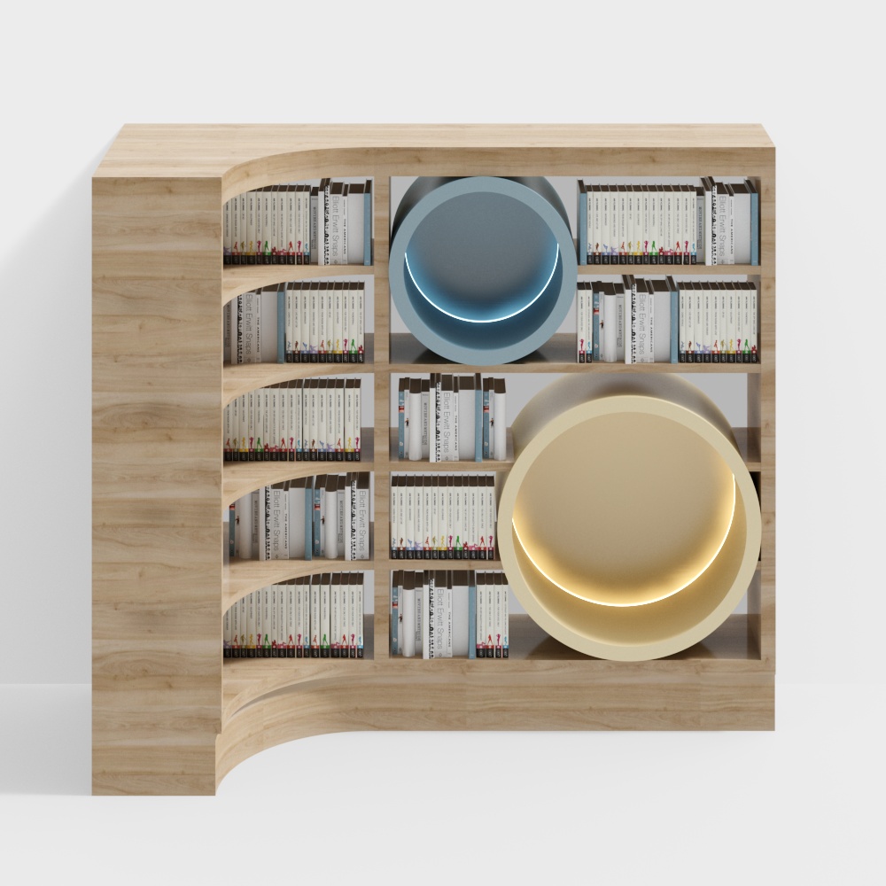 Kindergarten L curved book shelf