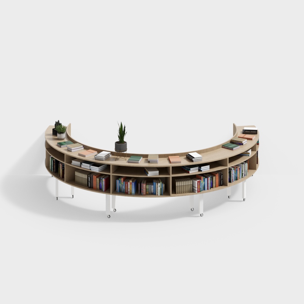 Library semicircle bookshelf