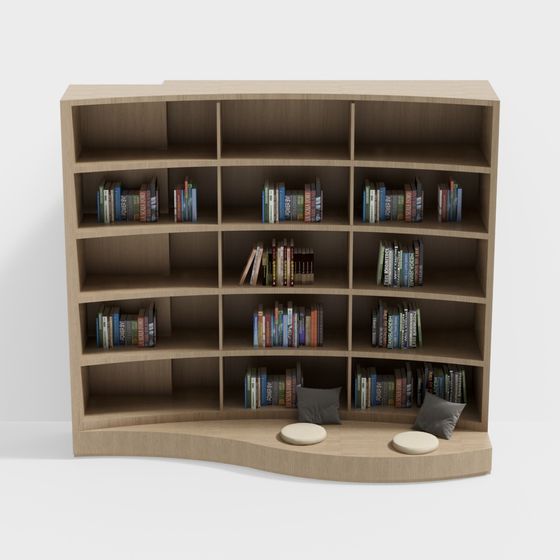 Elegant 3D Bookshelf Model for Modern Interiors