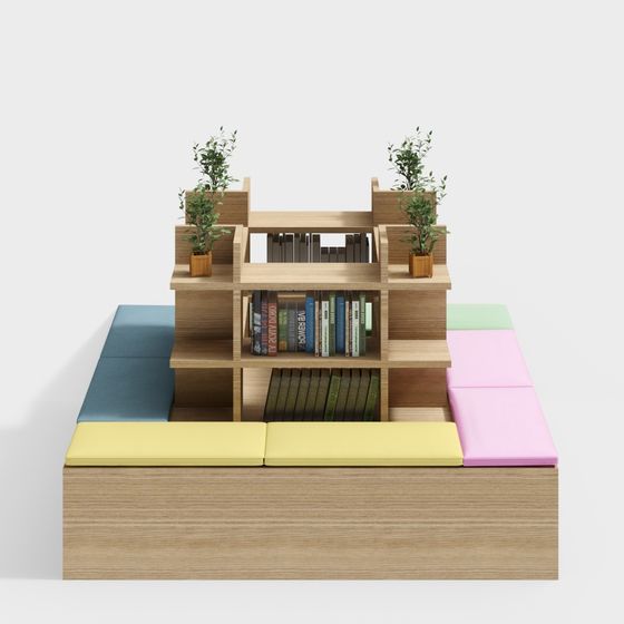 Urban Reading Nook Low Poly 3D model