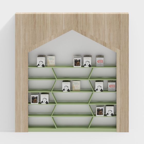 Geometric Bookshelf 3D model