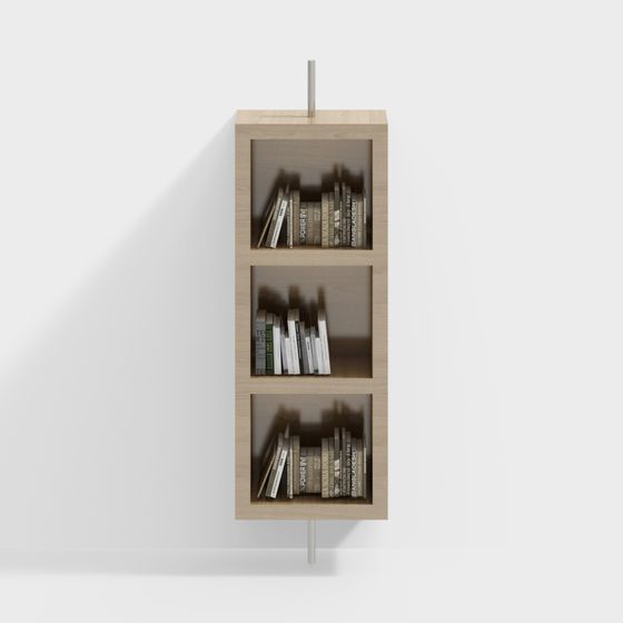 Minimalist Low-Poly Bookshelf 3D model