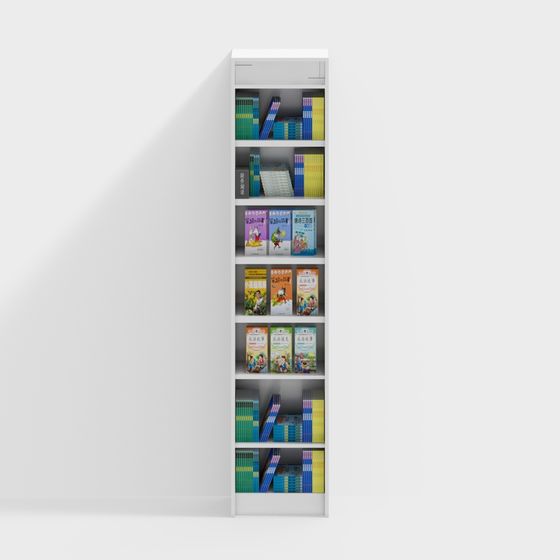 Stylish Low-Poly Bookshelf 3D model for Creative Spaces