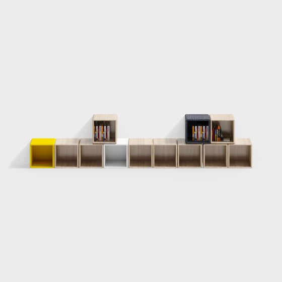Stylish Bookshelf 3D model for Creative Spaces