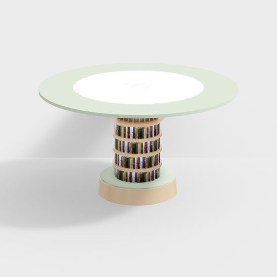 ชั้นวางหนังสือเสาต้นไม้ใหญ่ในห้องสมุด