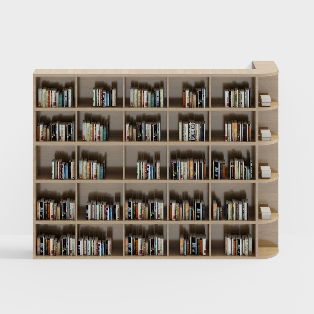 Estantería de libros de esquina