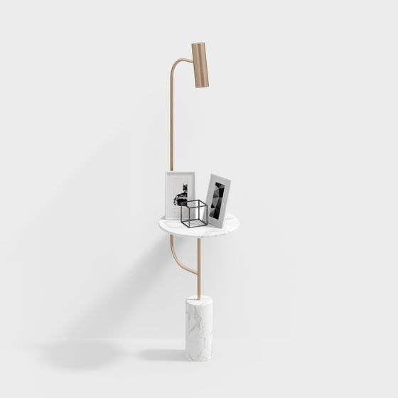 โต๊ะหินอ่อนพร้อมโคมไฟ