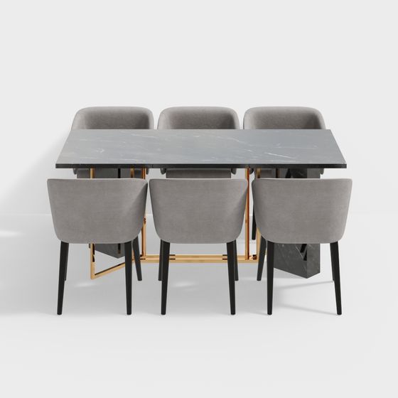 Urban Living Room Table and Chair Set 3D model