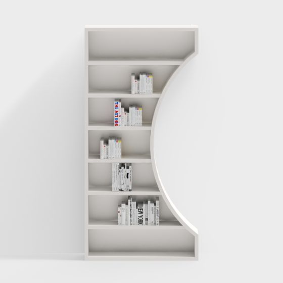 Elegant Low Polygon Bookshelf 3D model for Creative Projects