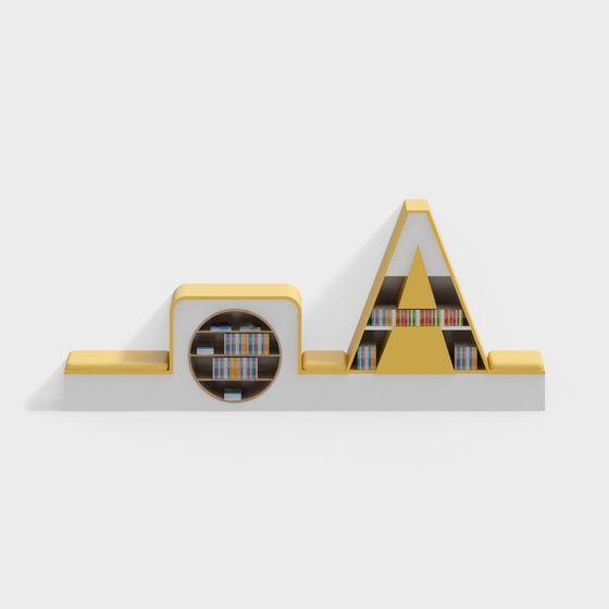 Unique Letter A Bookshelf 3D model