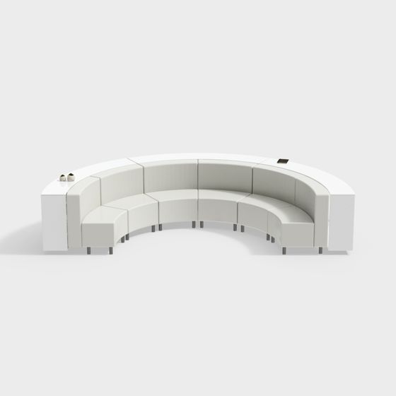 Curved Modular Sofa 3D model for Modern Urban Living