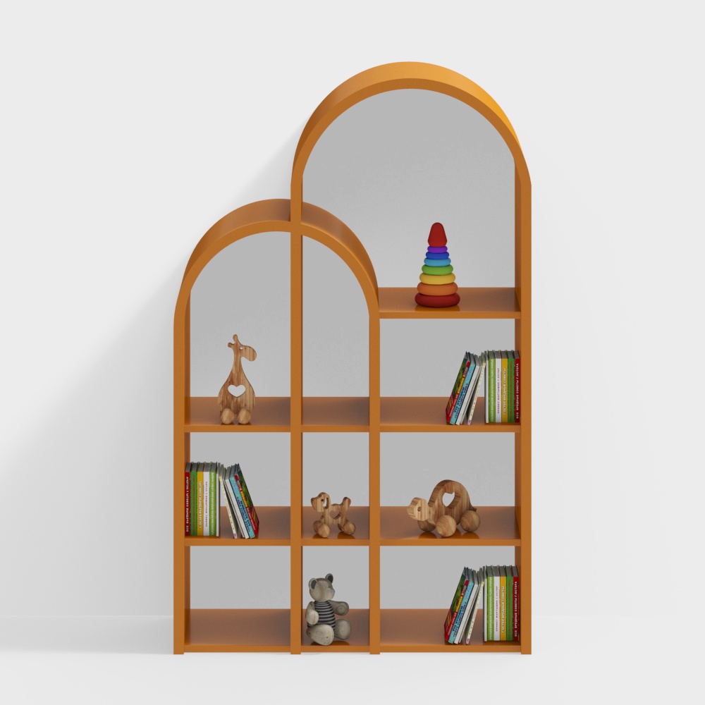 Children's entertainment room bookshelf