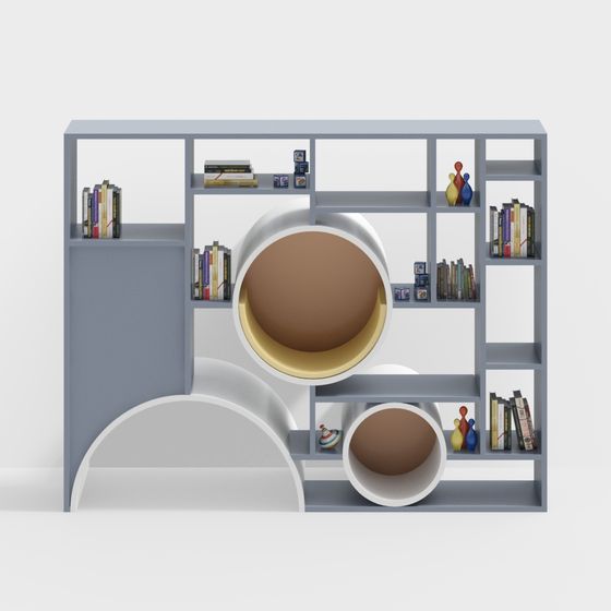 Sleek Streamlined Bookshelf 3D model