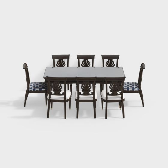 Stylish Dining Table and Chair 3D model for Modern Interiors