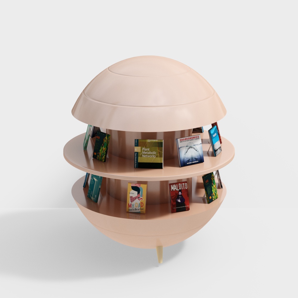 子供のエンターテインメントルームラウンド本棚