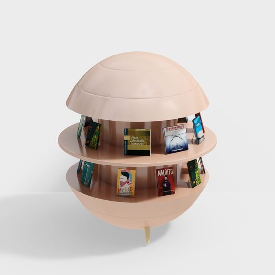 子供のエンターテインメントルームラウンド本棚