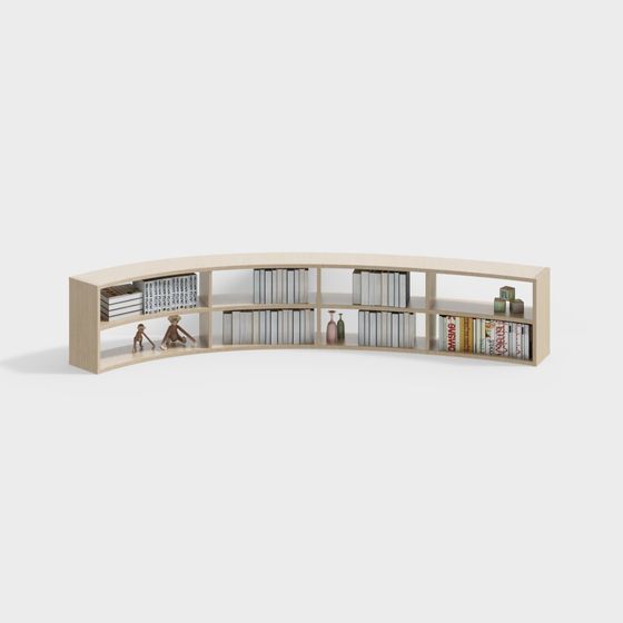 Elegant Low-Polygon Bookshelf 3D Model