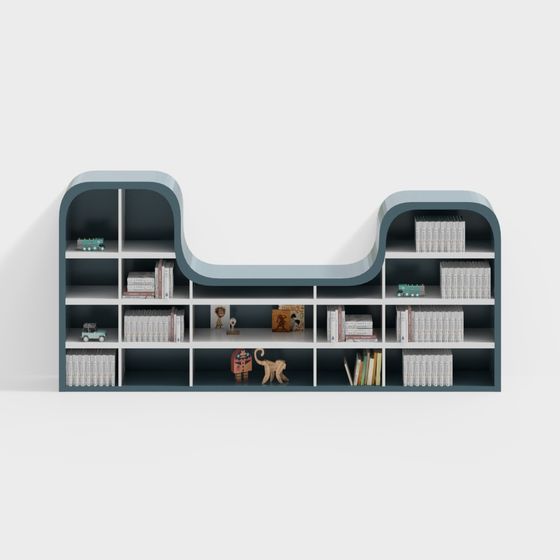 Chic Low-Poly Bookshelf 3D model for Modern Spaces