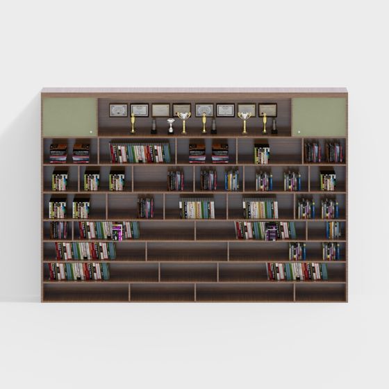 Low Poly Stylish Bookshelf 3D model