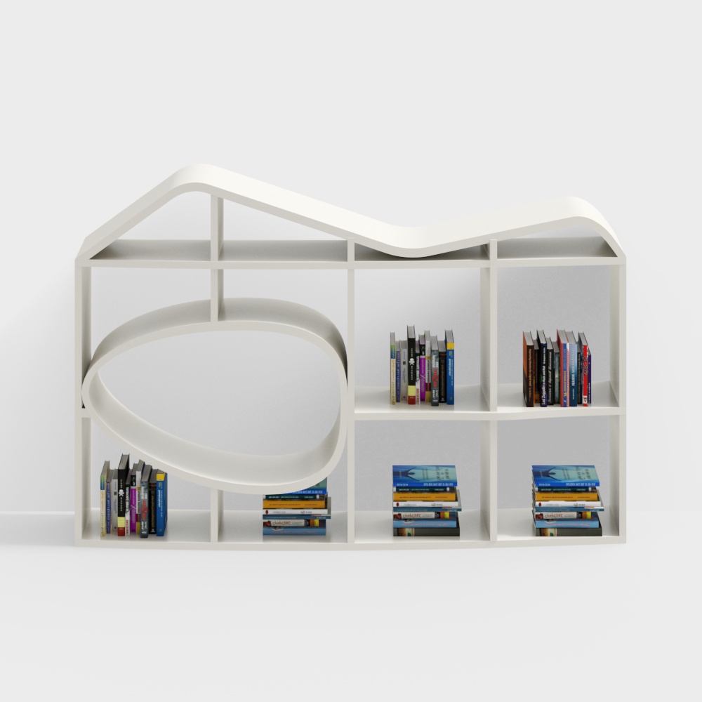 Kệ sách quầy bar trắng