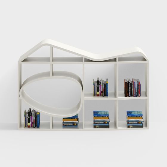 Kệ sách quầy bar trắng