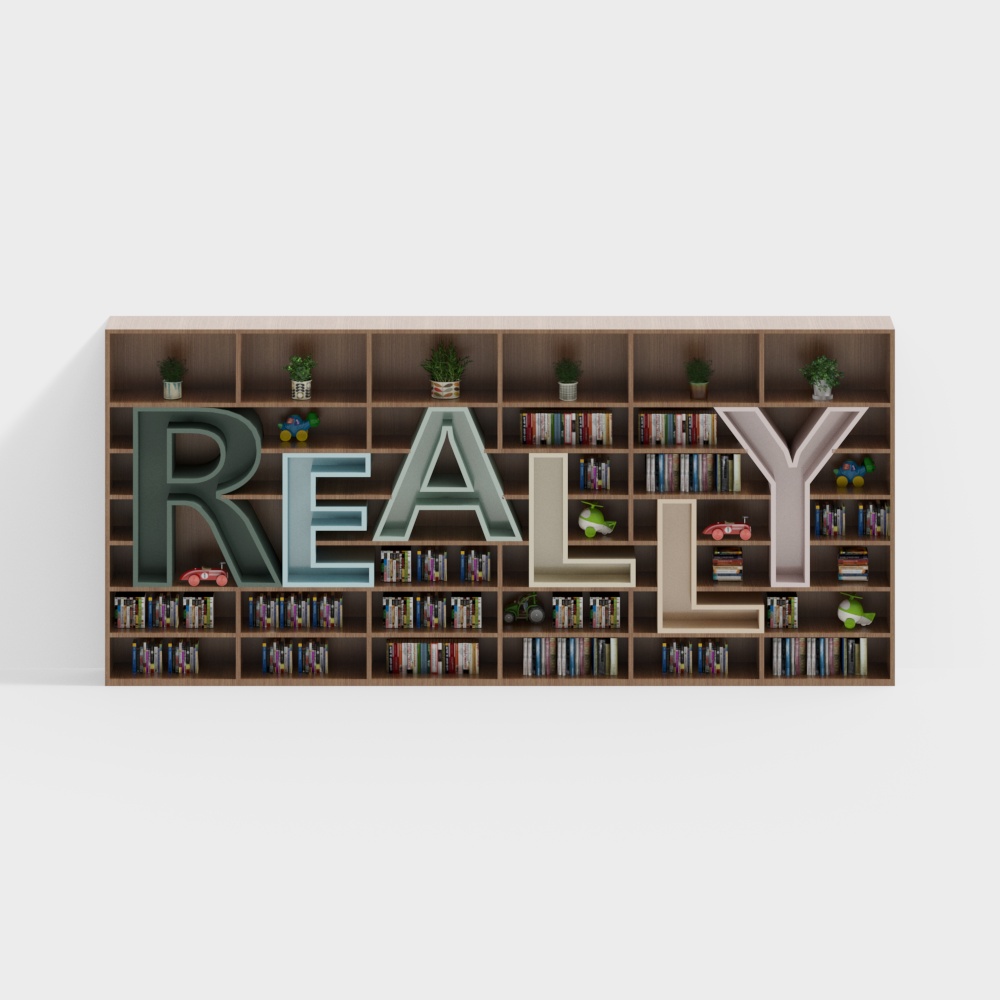 REALY Bookshelf 3D model for Creative Projects