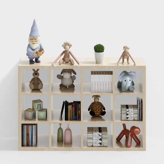 Charming Bookshelf 3D model for Creative Spaces