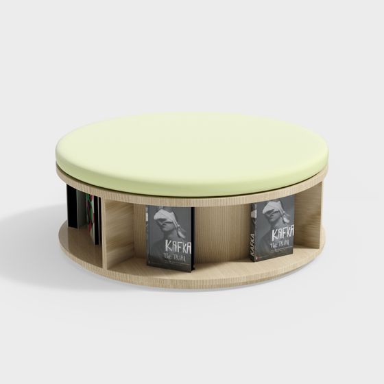 Stylish Round Storage Stool 3D model