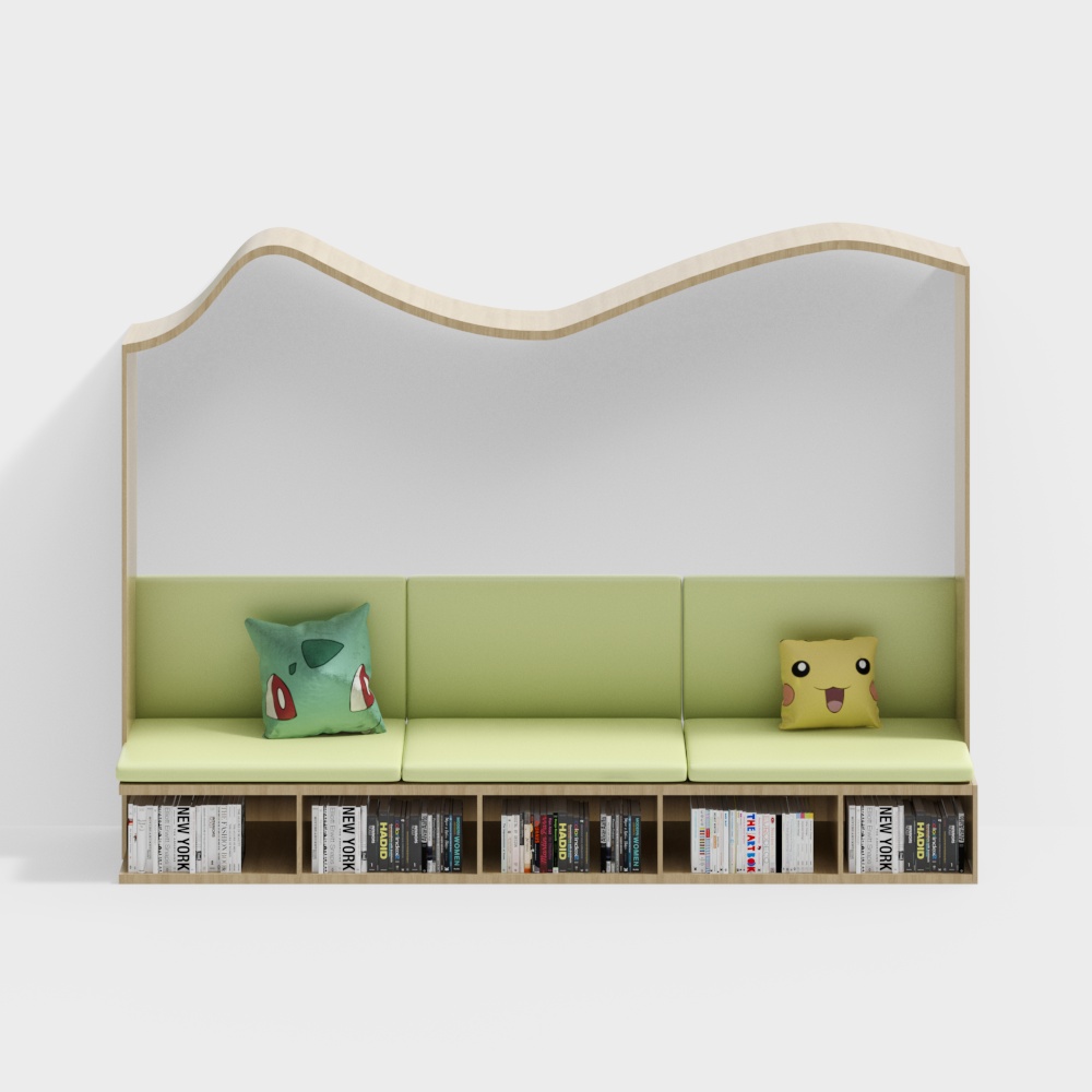 Polygonal Sofa Wall 3D Model – Low-Poly Modern Design