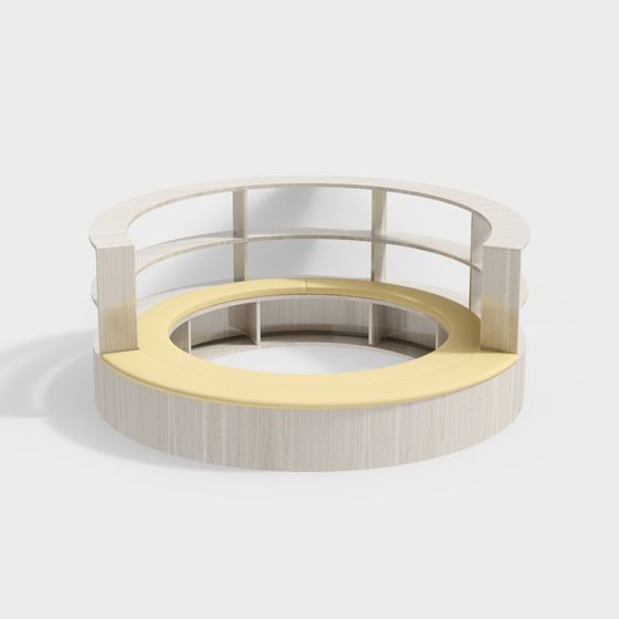 Elegant Low-Poly Circular Platform 3D model