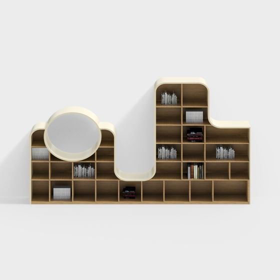 Streamlined Bookshelf 3D model for Modern Spaces