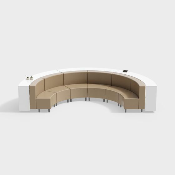 Curved Sofa Seat 3D Model for Modern Designs