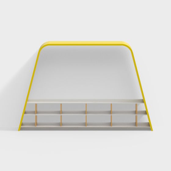 Low Poly Stylish Bookshelf 3D model