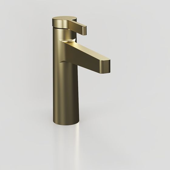 Elegant Gold Faucet 3D model for Modern Interiors