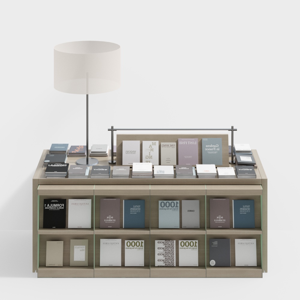 ชั้นวางหนังสือร้านหนังสือ