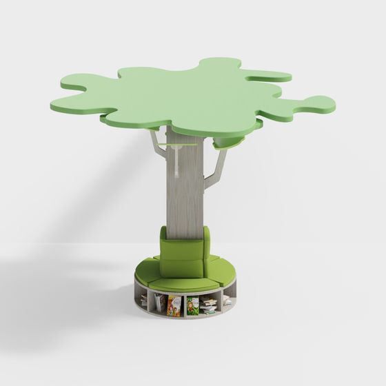 Unique Tree-Shaped Table and Chair 3D model
