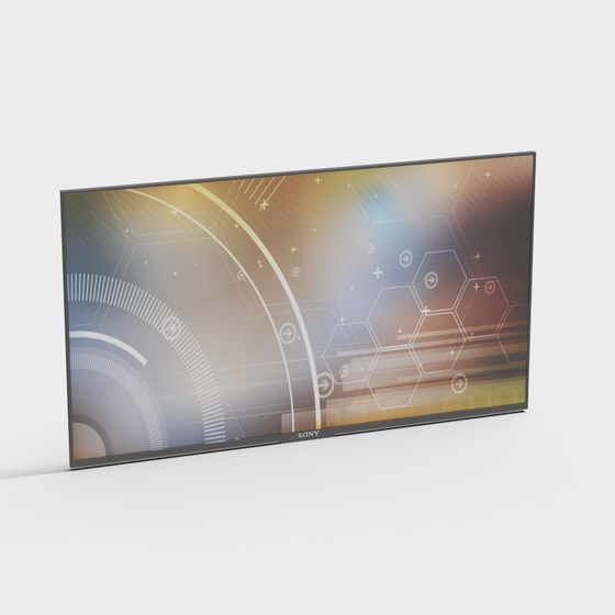 Futuristic Low Poly Television Screen 3D model