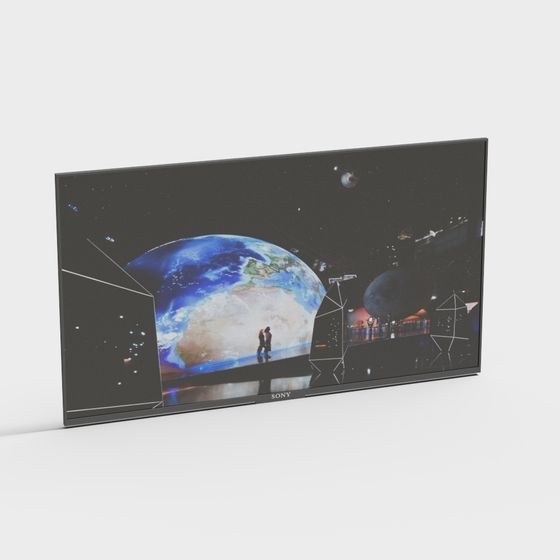 Futuristic Sony TV Screen 3D Model