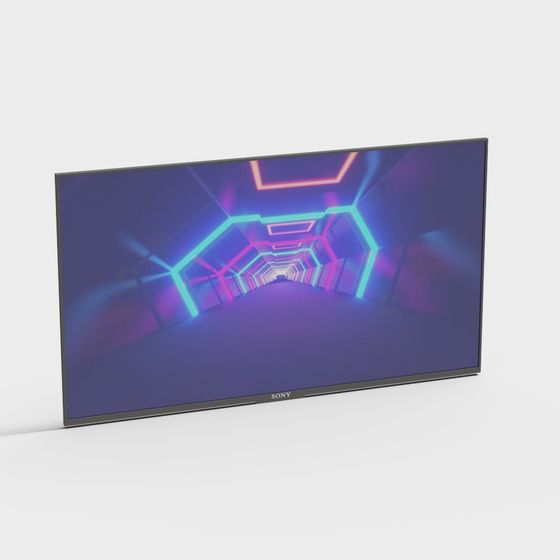 Neon Tunnel TV Screen 3D model