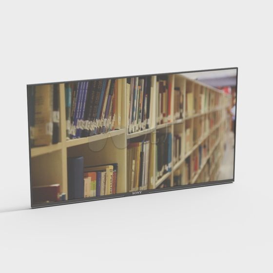 Library Screen 3D Model in Brown Finish