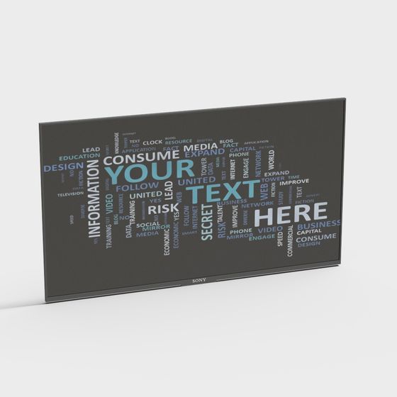 Screen of Words 3D model for Creative Projects