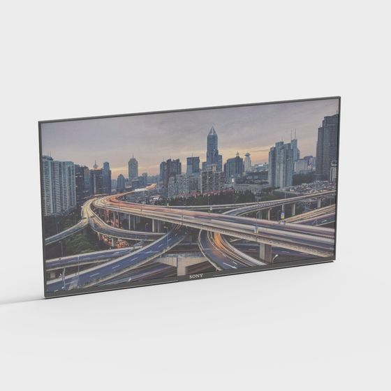 Low Poly 3D Model TV Screen for Urban Visualization