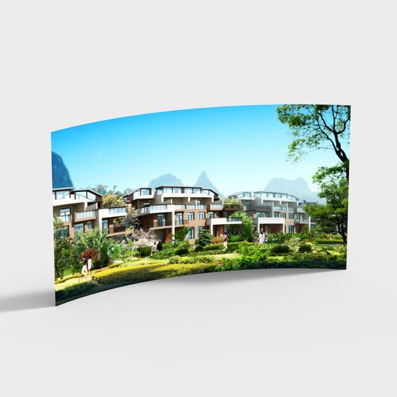 Mountain Oasis Modern Residential 3D model