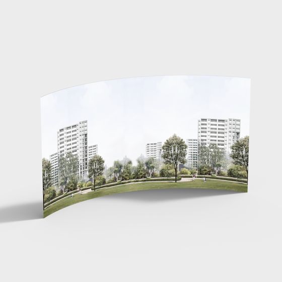 Vibrant City Park 3D Model for Creative Projects