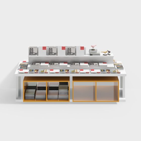 Stylish Modern Bookshelf 3D Model