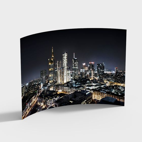 Urban Skyline Low-Poly 3D Model