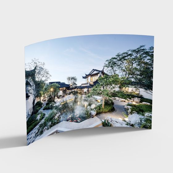 Elegant Eastern Garden 3D model